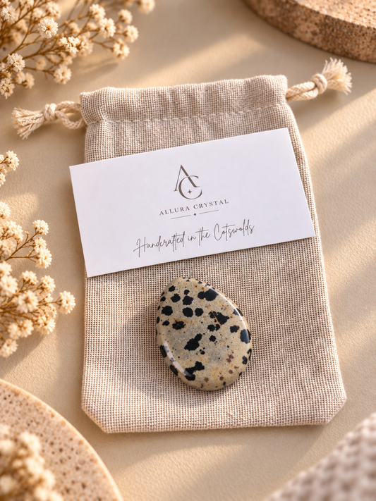 Dalmatian Jasper worry stone - pocket pause