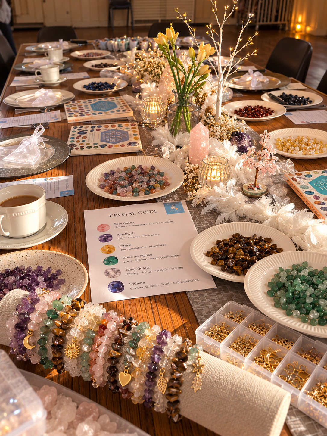 Crystal bracelet making workshop November 14th