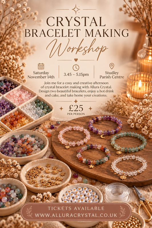 Crystal bracelet making workshop November 14th