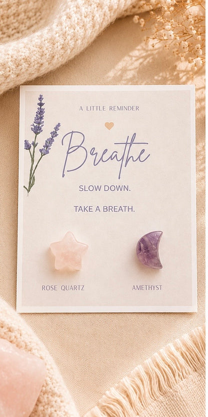 BREATHE Pocket Hug Crystals (ROSE QUARTZ & AMETHYST)