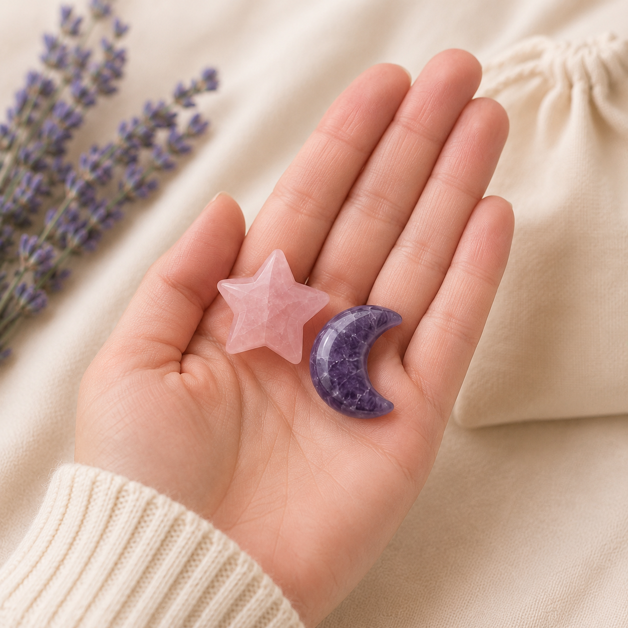BREATHE Pocket Hug Crystals (ROSE QUARTZ & AMETHYST)