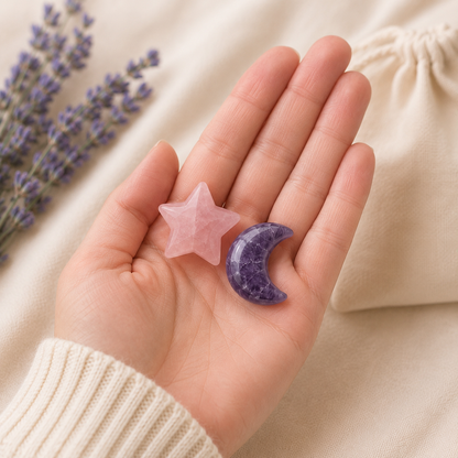 BREATHE Pocket Hug Crystals (ROSE QUARTZ & AMETHYST)